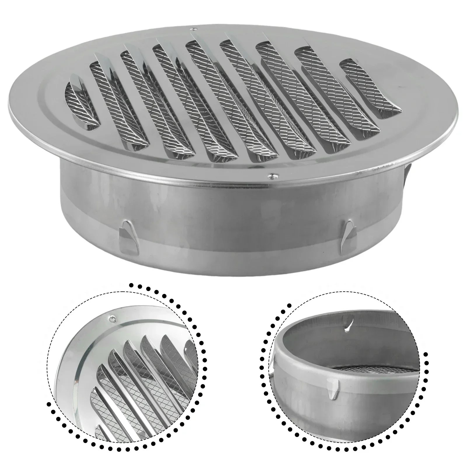 70-300mm Round Stainless Steel Vent Grille Exterior Wall Duct Ventilation Tool Stainless Steel Flat Head Hood Range Hood