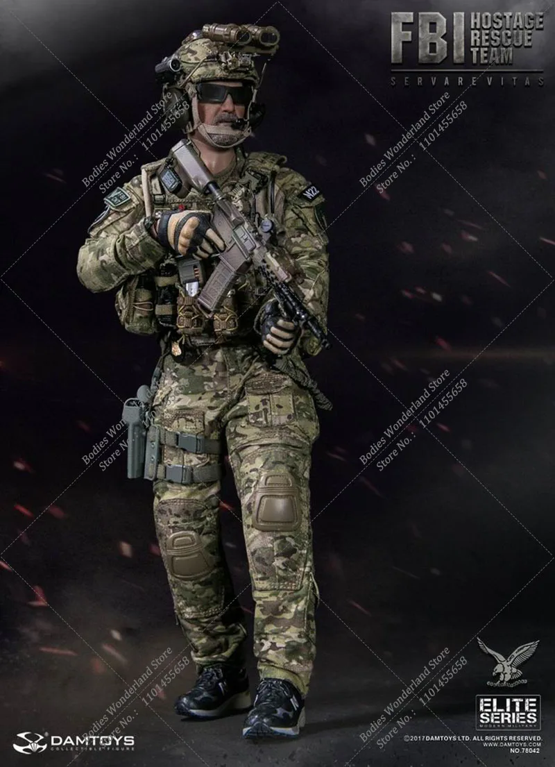 DAMTOYS DAM 78042 1/6 Scale Male Solider FBI HRT Detective Hostage Rescue Team Servarevitas Full Set 12'' Moveable Action Figure