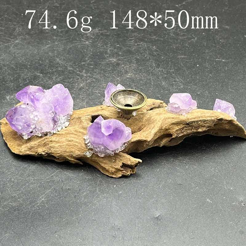 Natural amethyst flower and wild jujube tree root base crystal ball ore ore base