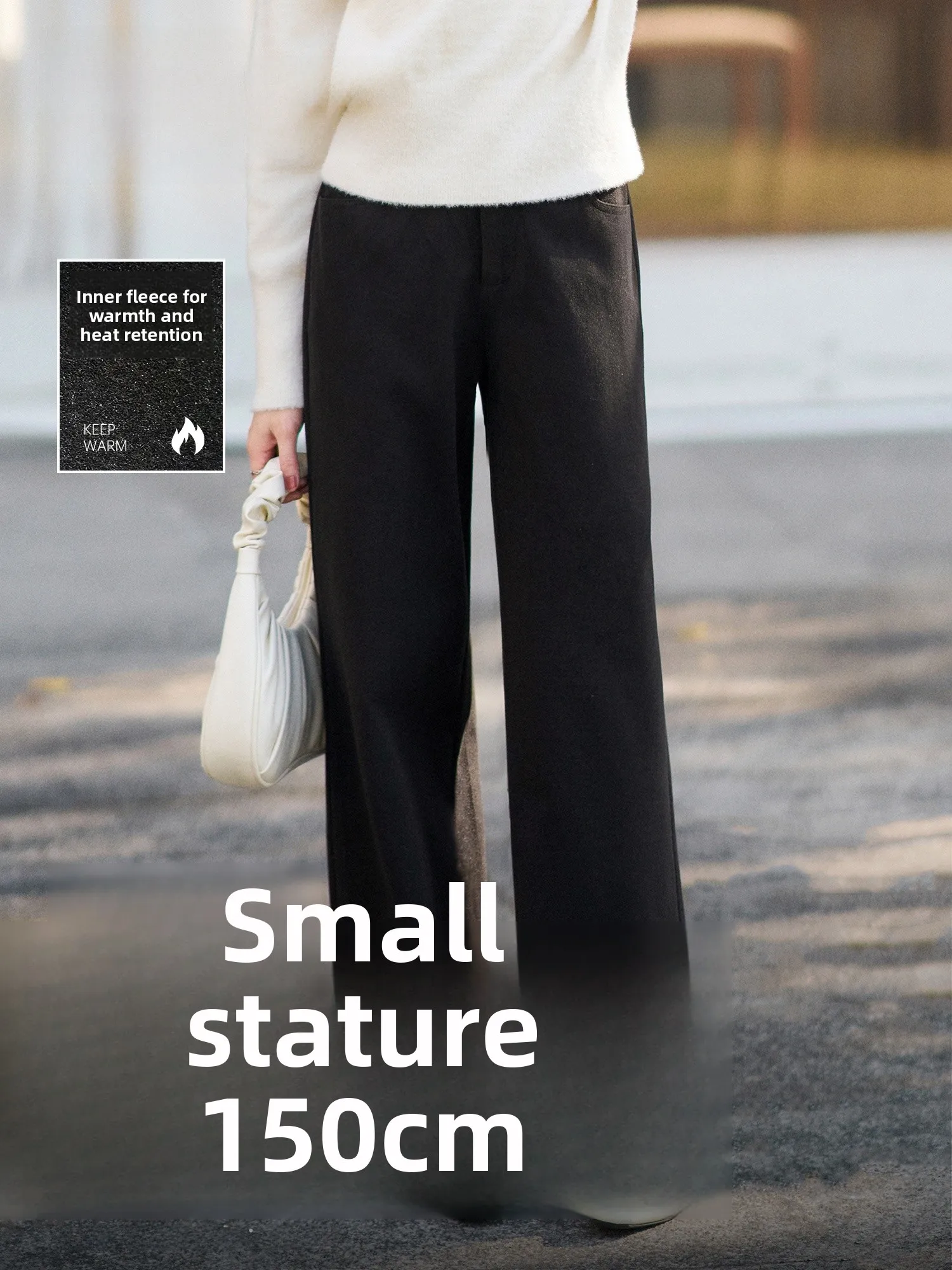 

Повседневные прямые брюки для женщин, зимние, новые, 95-96 см, удобные свободные брюки из смесового полиэстера