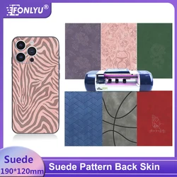 Fonlyu Colorful Suede Leather Skin Film For iPhone 17 16 15 13 Pro Max Back Protective Sticker for Film Cutting Machine Plotter