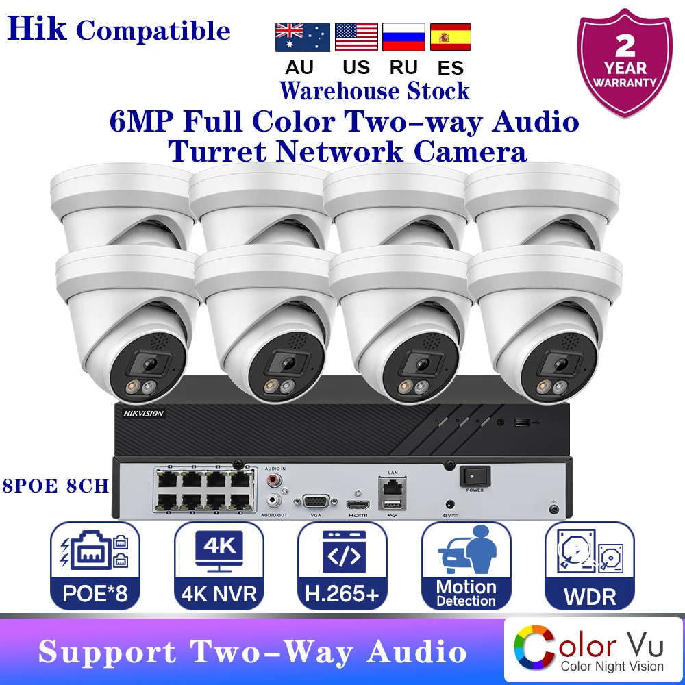 

4K 6mp Full Color Two-Way Audioturret Network Camera Support Pedestrian Vehicle Detection, Bidirectional Voice In Sd Card Slot
