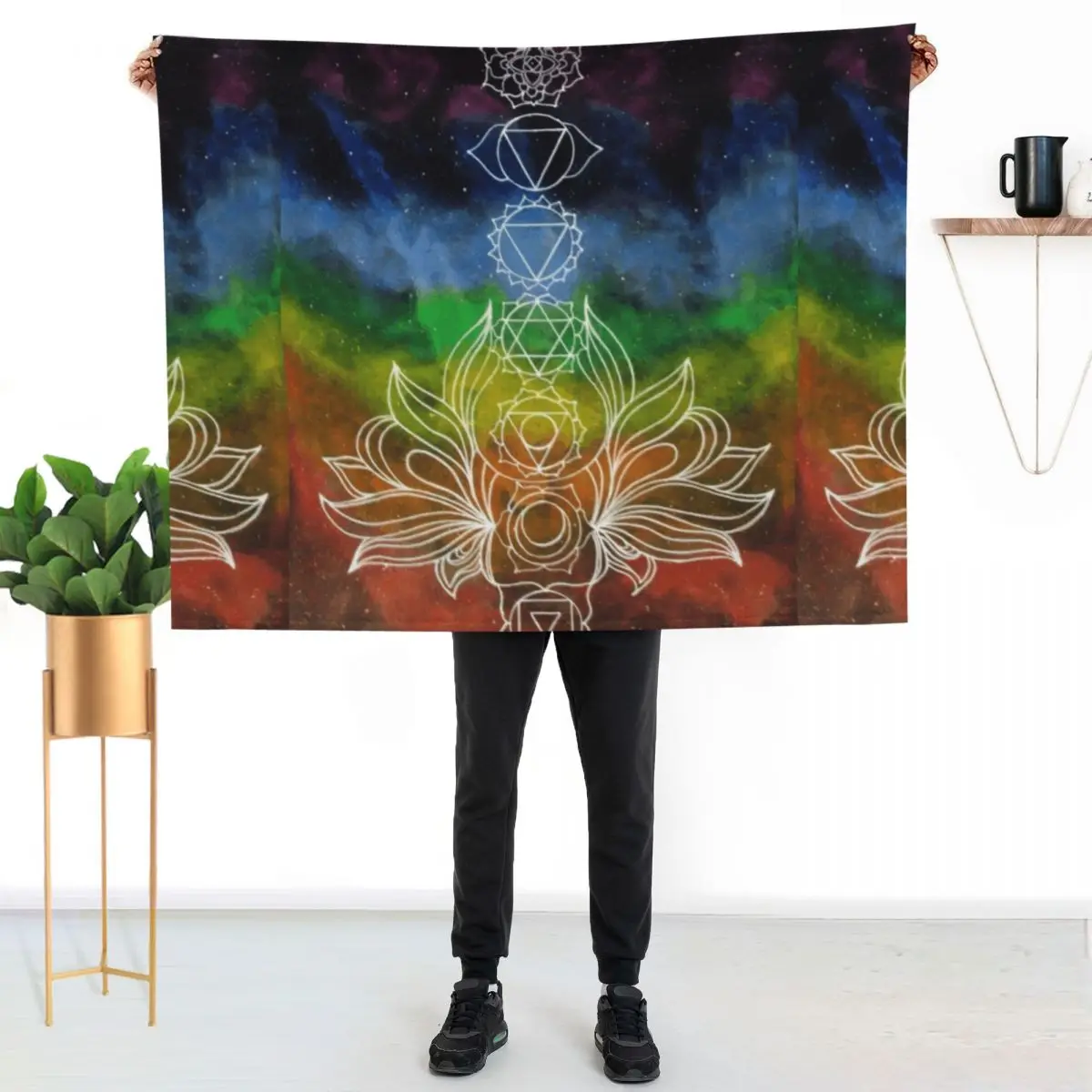 Chakras Throw Blanket Easy Care Comfortable Blanket for Couch