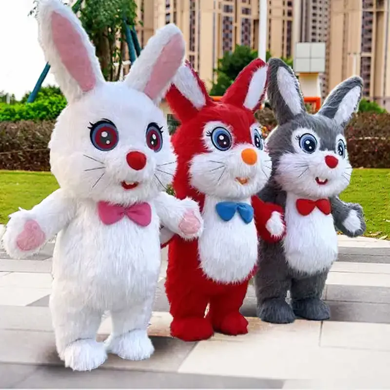 2 m/2.6 m opblaasbaar konijn mascotte kostuum volwassen paashaas haas cosplay kit entertainment carnaval full body pak dierlijke jurk