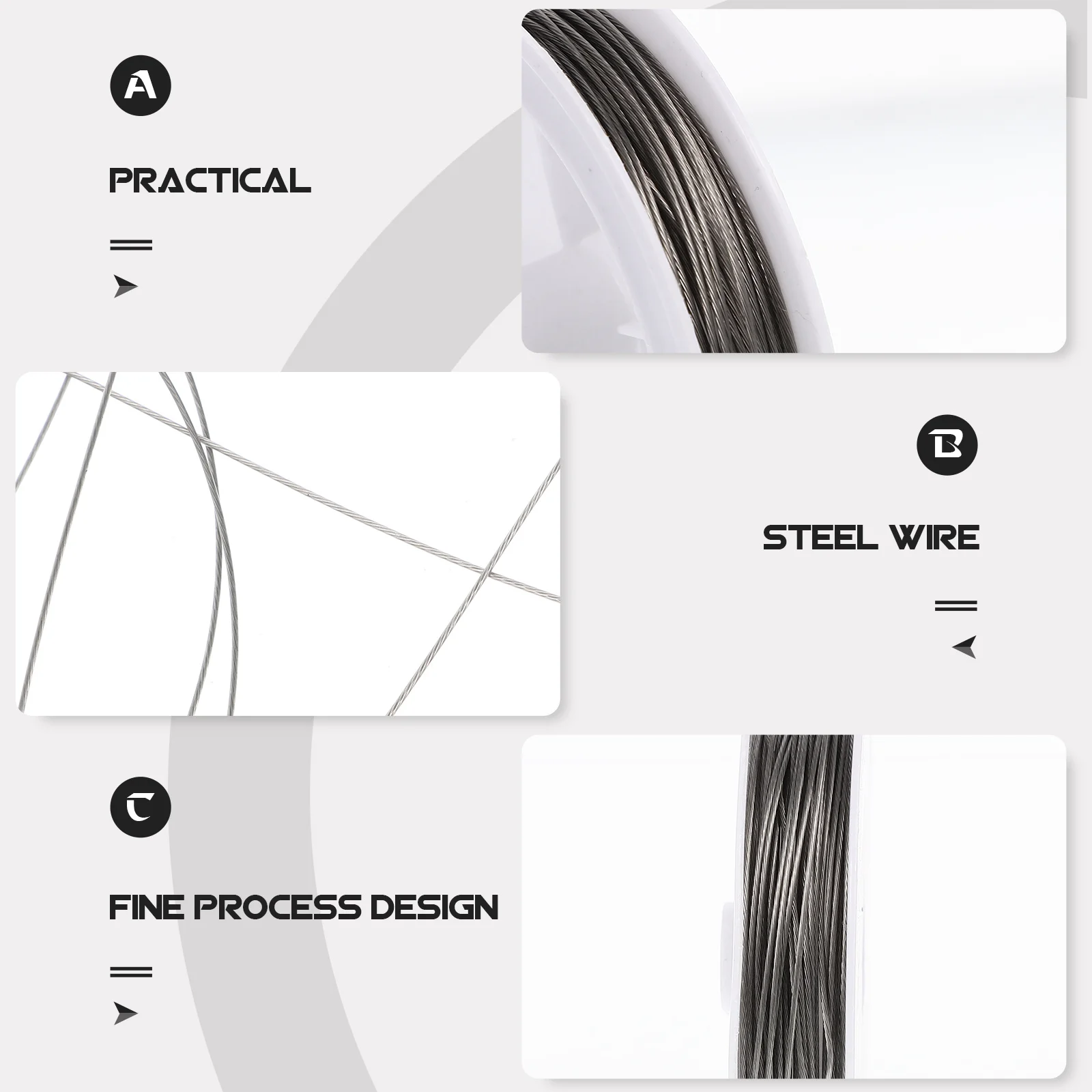 3 لفات المهنية أسلاك الفولاذ الخرز سلك متعدد الوظائف DIY بها بنفسك مجوهرات صياغة مقاومة للاهتراء مريحة المحمولة مجوهرات