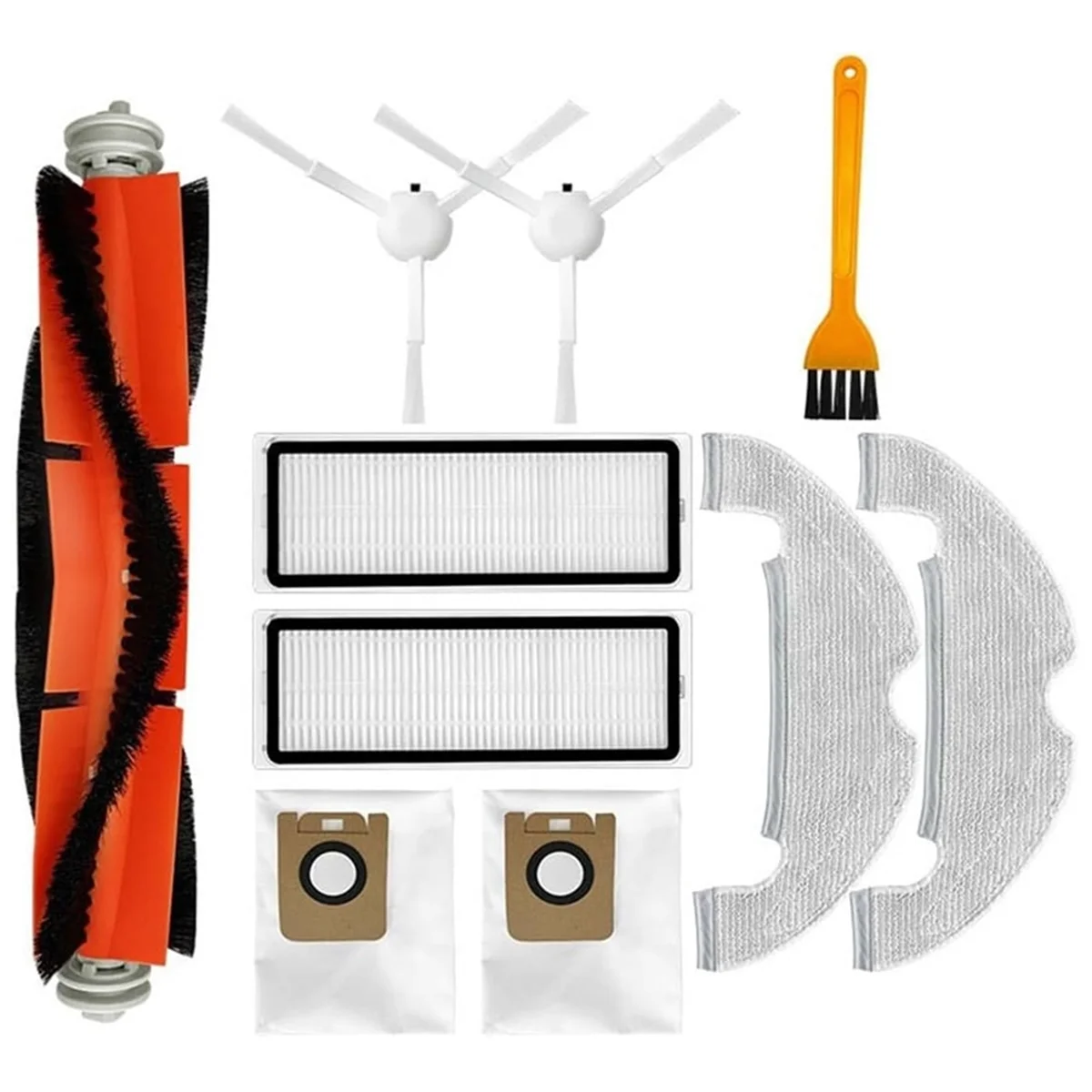 Kit de Acessórios a Vácuo para Bot D10 Plus RLS3D L10Plus e Z10Pro, Filtro De Escova Lateral Principal, Saco De Pó, Mop Rag, 10PCs