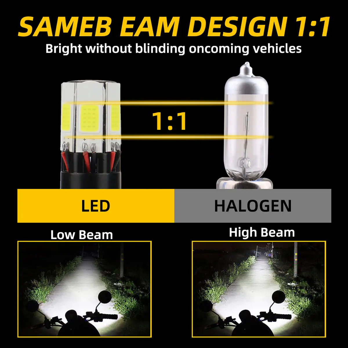 Motorcycle Headlights Fog Lamp 6 Side COB Led High Low Beam Driving Light for Motorbike Waterproof Universal Lamp 6000K 12V