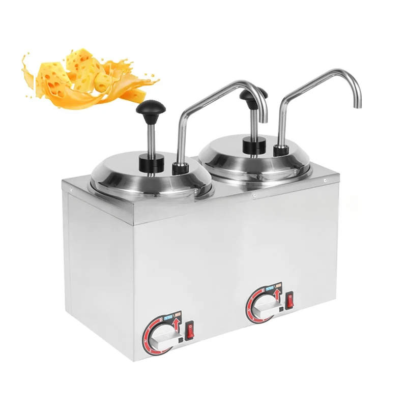 2.5L * 2 خزان مزدوج الشوكولاته الجبن المربيات مضخة موزع آلة تسخين الصلصة التجارية مع مضخة 220 فولت 110 فولت