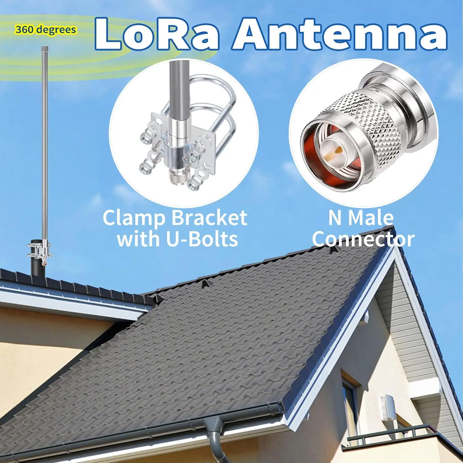 Imagem -04 - Superbat Omni-direcional Lora Antena para Nebra Hnt Outdoor Hotspot Miner Lora Helium Miner Fibra de Vidro 5.8dbi 915mhz 80cm