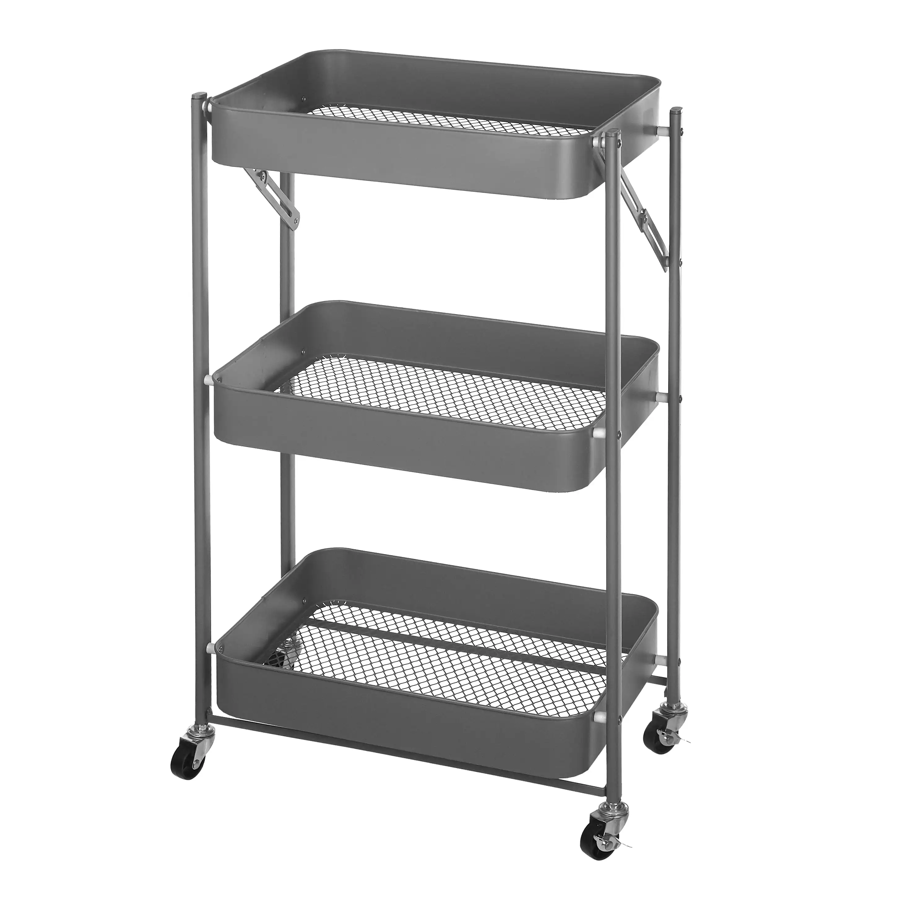 

Urban Shop Folding 3 Tier Rolling Cart, Grey