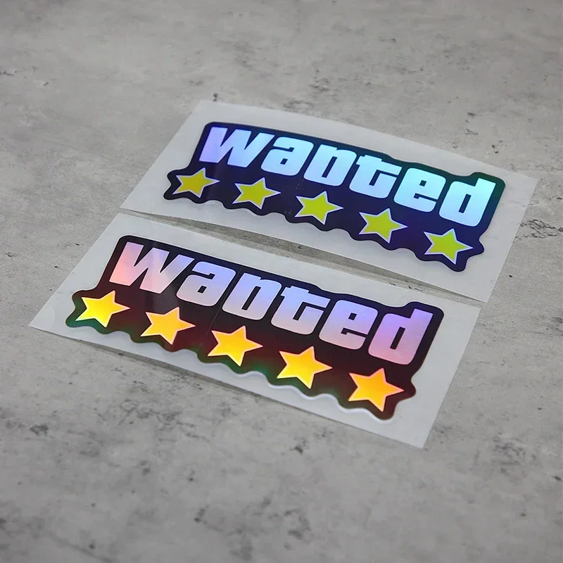 

1 шт. голографическая наклейка «Wanted» для автомобиля, мотоцикла, стильная тематическая наклейка, внешний аксессуар для авто мотоцикла