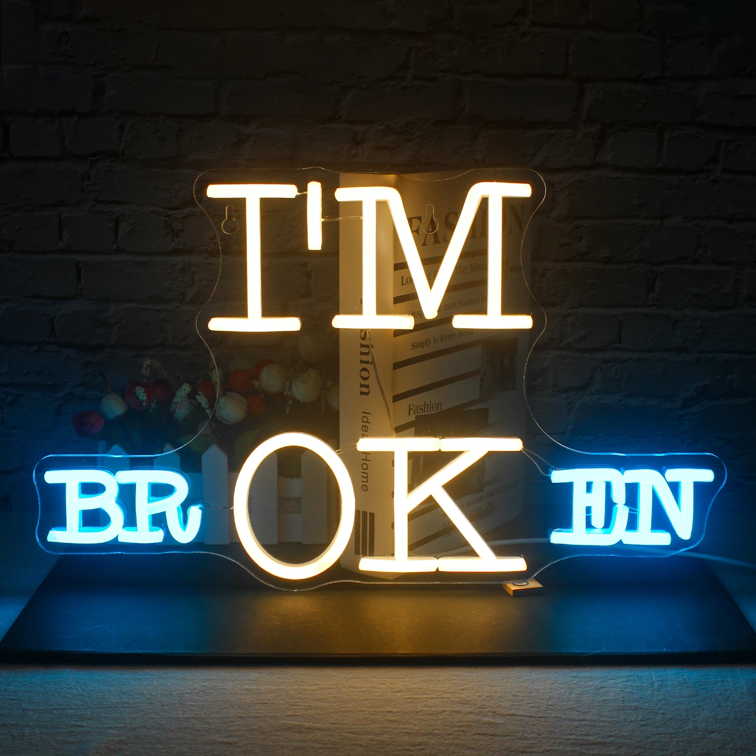 

I'M Broken Neon Sign Personalized Fun Letters Led Lights Bar Room Home Room Studio Restaurant ART Wall Decoration Acrylic Lamps