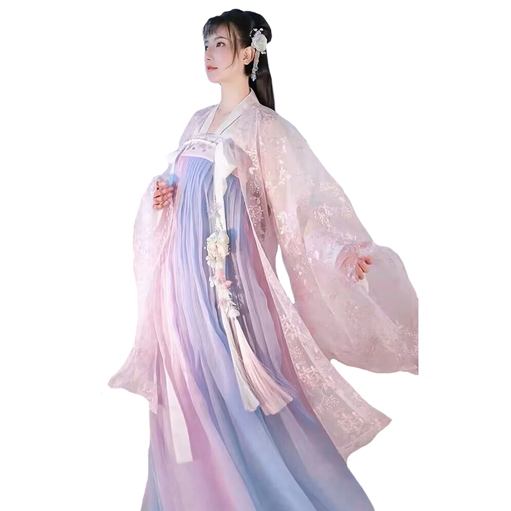 

Big Sleeves Original Chinese Hanfu Costume Princess Dress Ancient Women Embroidery Fairy Dress Tang Dynasty High-waisted Ruqun