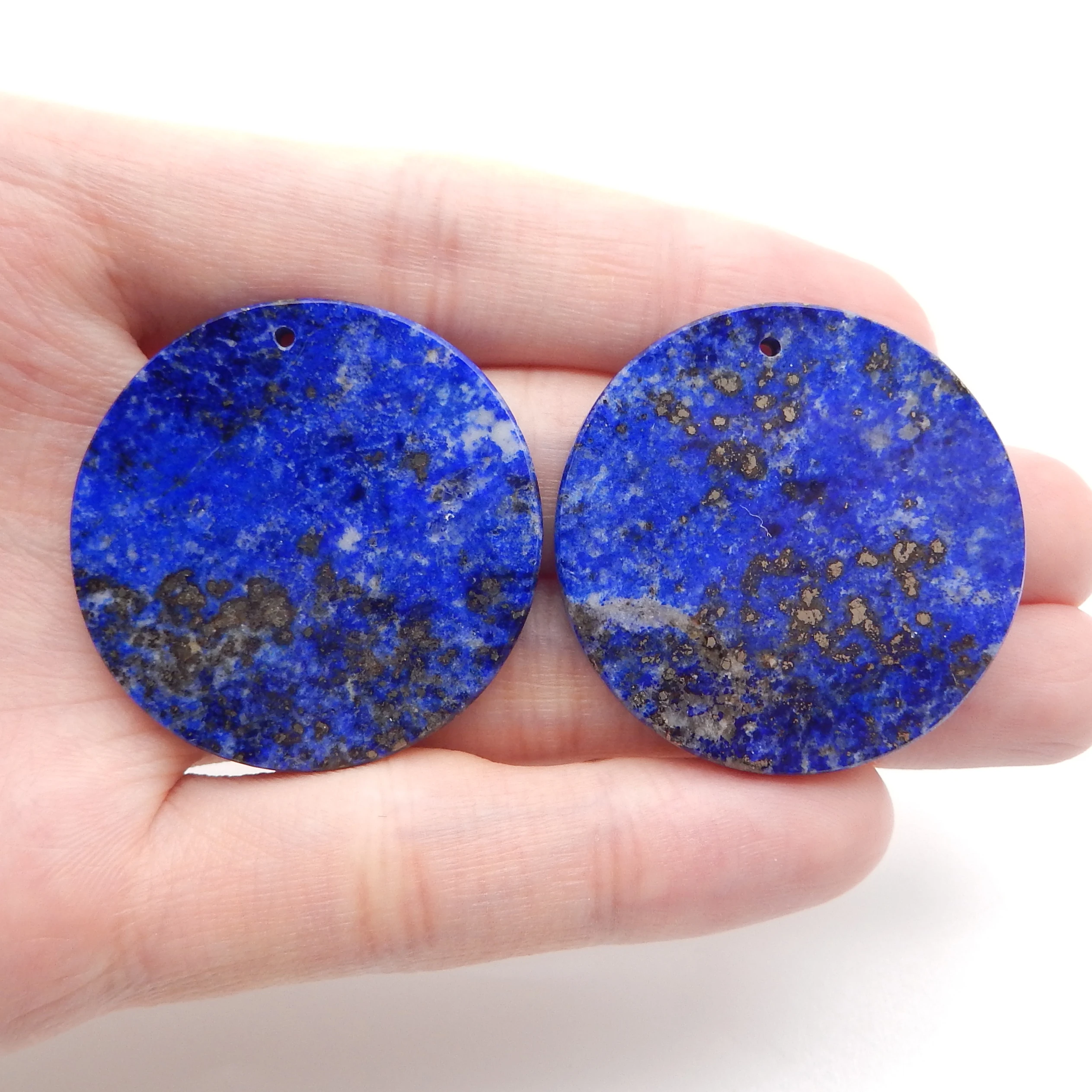 

Natural Lapis Lazuli Round Disc Shape Earrings Beads For Jewelry Making , DIY Jewelry, Gemstone Earrings,Gemstone Jewelry