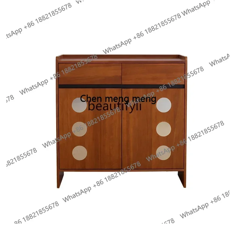 

xz1Retro solid wood shoe cabinet household locker partition porch storage large capacity storage cabinet