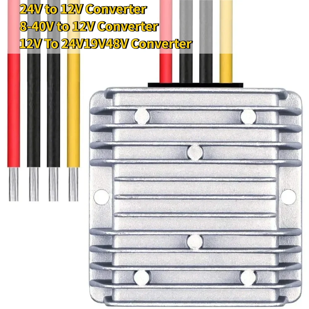DC/DC 8-40V to 12V Voltage Converter Regulator 12V To 24V19V48V 5-10A Boost Transformer Waterproof Aluminum Shell For Golf Cart
