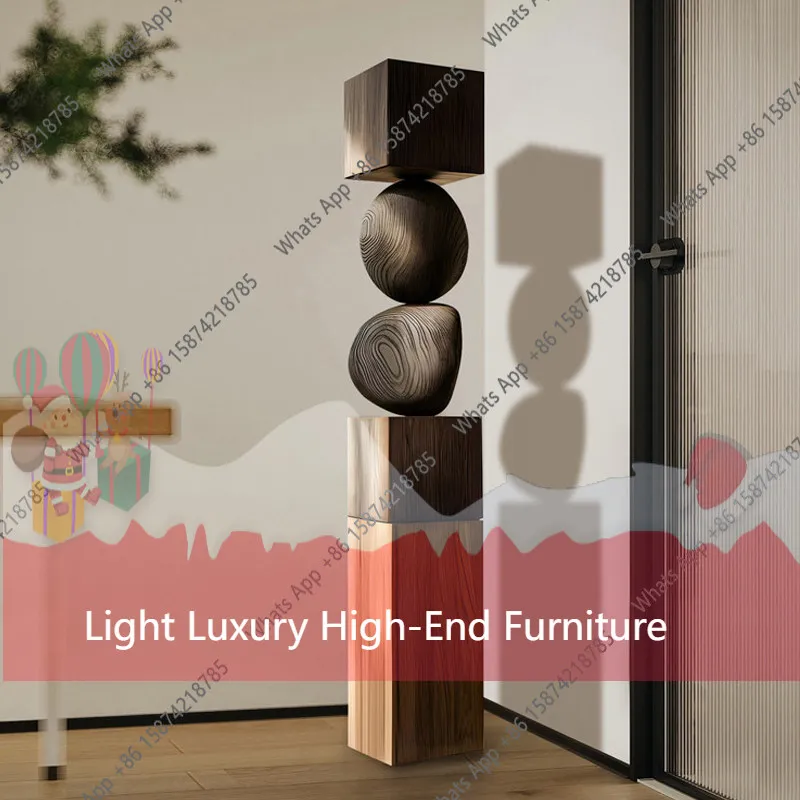 Q- Designer wood carving floor ornaments, hotel entrance staircase, decorative art model room sculpture installation