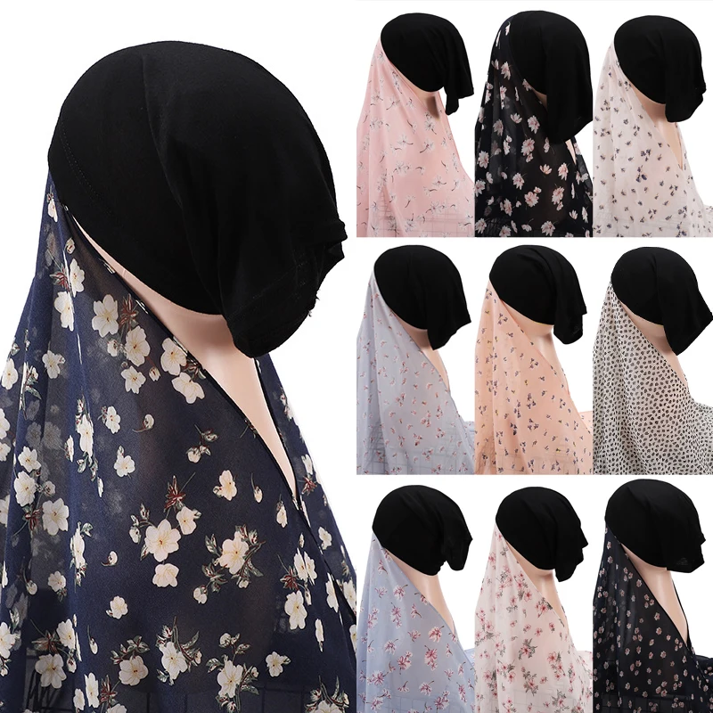 

Мусульманская леди, хиджаб, шарф, тюрбан, исламская кепка, цельный платок, повязка на голову, женская шаль и платок, Islamique