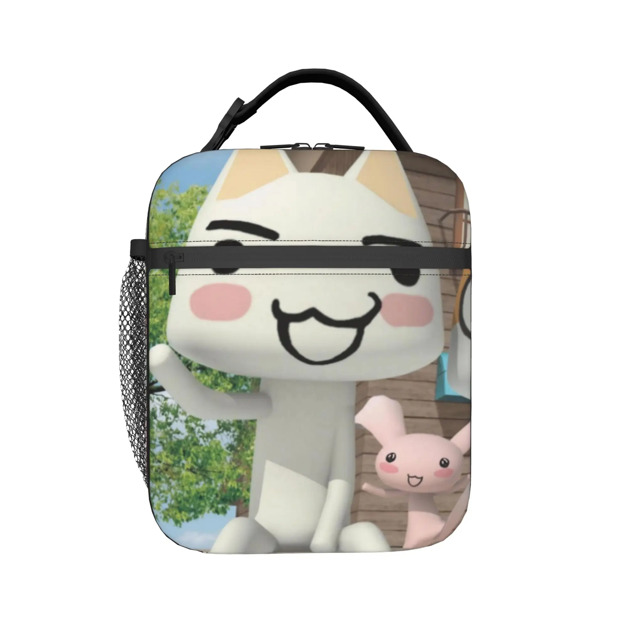 Toro Inoue Cat Insulated Lunch Bag Large Happy Neko Meal Container Cooler Bag Tote Lunch Box College  Travel Food Bag