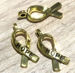 50pcs 18x7mm,loop:1mm HOPE cancer awareness ribbon Alloy metal pendants HWH1168