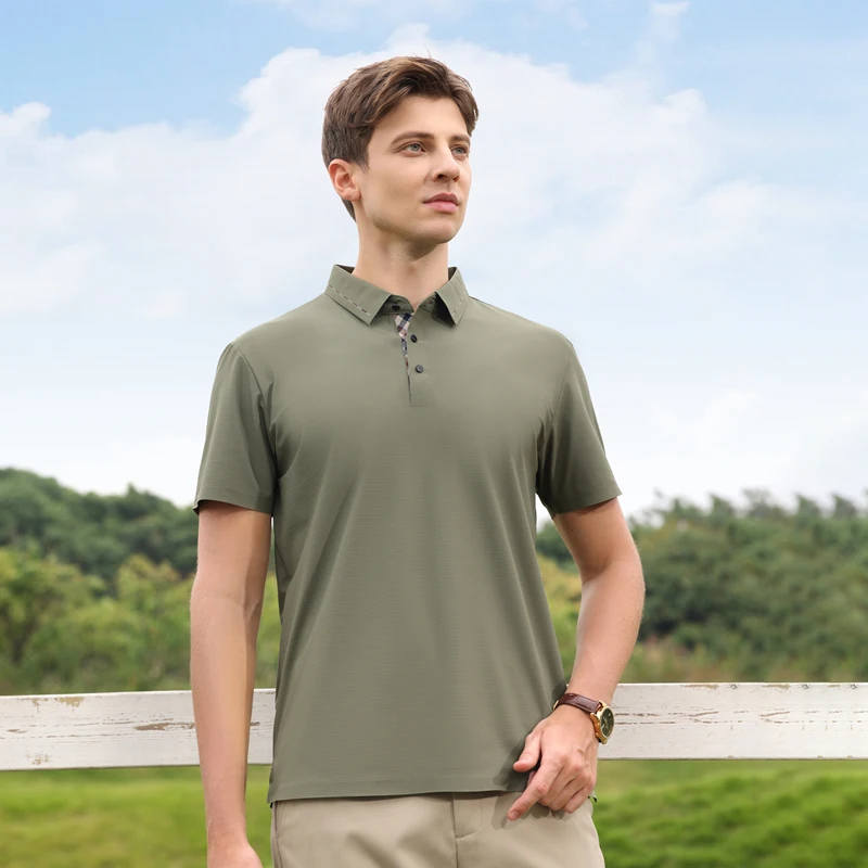 Couple Summer Fashion Trend Polo Shirt Outdoor Golf Sports Leisure Fashion Ice Silk Traceless Quick Drying Short Sleeve T-shirt