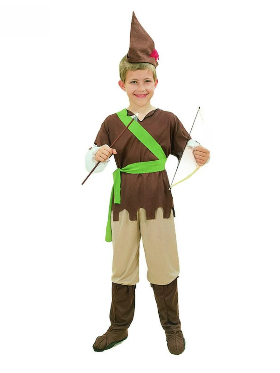 Adult Men's Robin Hood Costume loween Cosplay Masquerade Ball Role-plang  Suit Performance Clothes Polyester Material