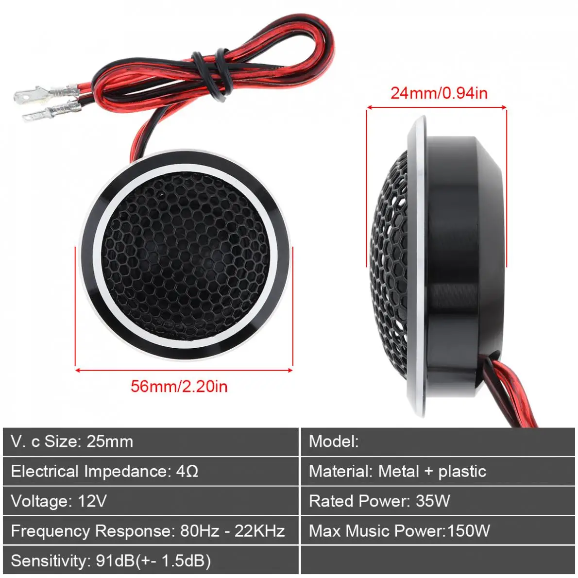 2pcs 150W Mini Dome Tweeter Speakers Door Auto Audio Music Stereo Player Loudspeaker Suoofer for Car Audio System