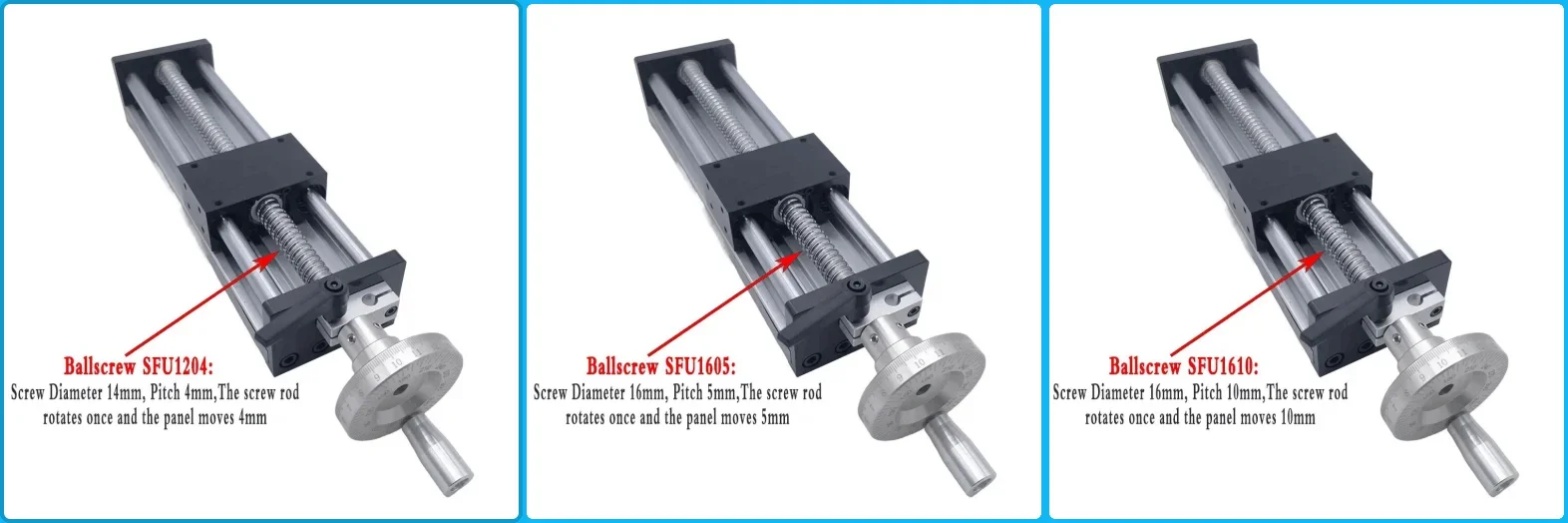 Workbench Linear Guide Manual Sliding Table 50~500MM Stroke Ballscrew SFU1204/1605/1610 Handwheel Linear Stage CNC Table Saw