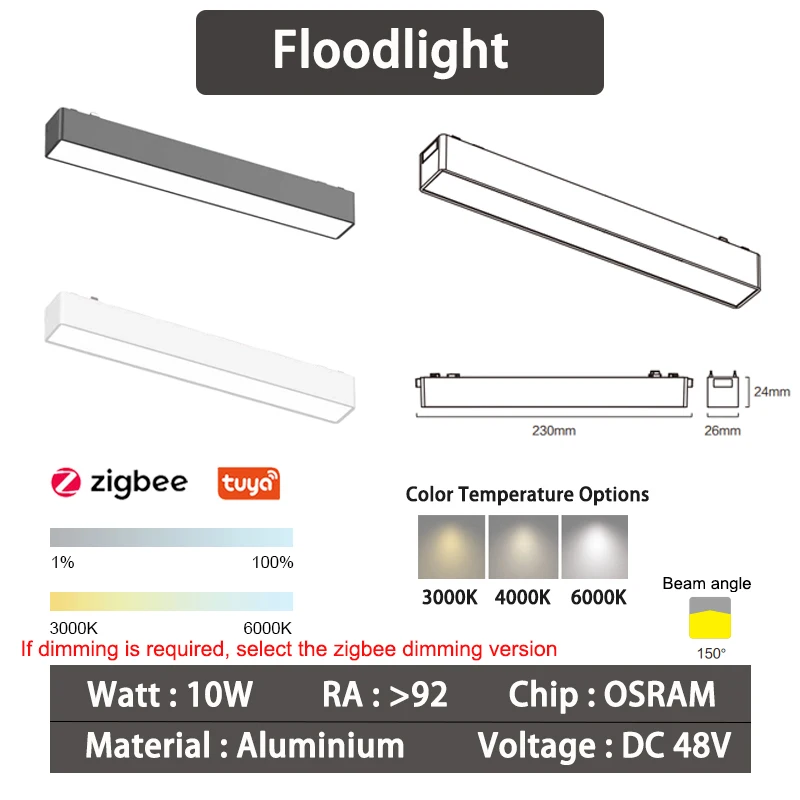 Ultra Dunne Rail Smart Tuya Zigbee Dimbare Plafond Opbouw Magnetie Track Licht Moderne Magneet Flood Grille Spot LED Lamp - afbeelding 1