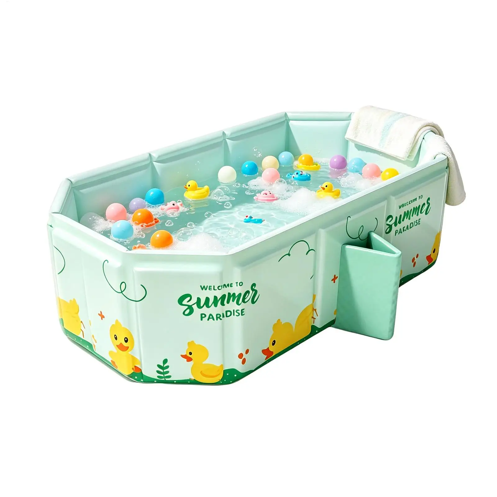 

Bath Tub For Kid PVC Space-Saving Shower Basin Kids Bathing Basin For Children Boys Girls Home Bathroom Hotel Travel Apartment