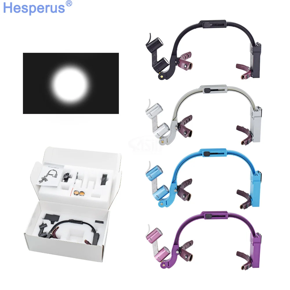 Hot Colorful 2.5X 3.5X D ental LED Head Light Lamp Magnification Binocular Loupes 5W Light Dentisit Surgical Headlight