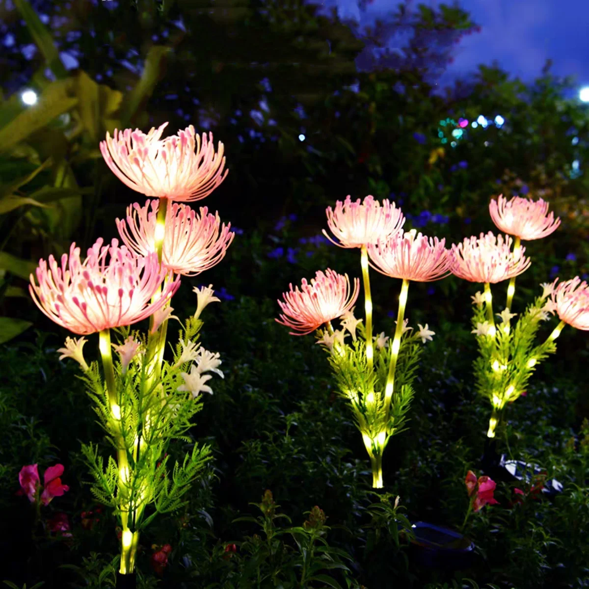 

Nice Outdoor Solar Garden Light Shore Flowers Lights With Glowing Flowers Stems Waterproof Solar Panel Outdoor Lights For Yard D