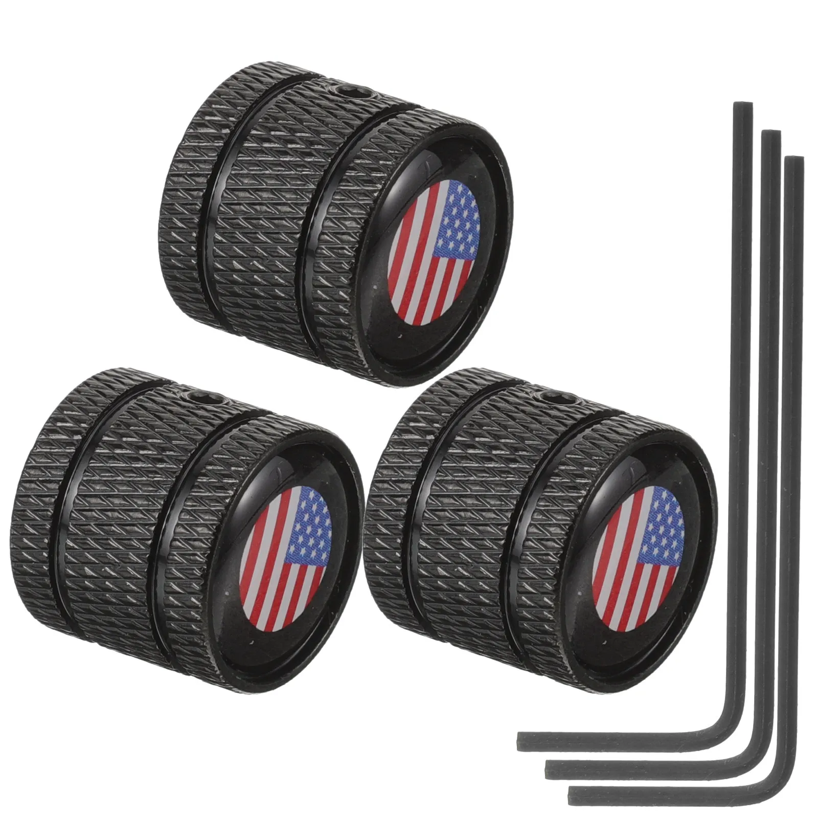 3Pcs Electric Guitar Knobs Volume and Tone Control Caps Made of Alloy Metal for Guitar Replacement with Decorative Flag Pattern