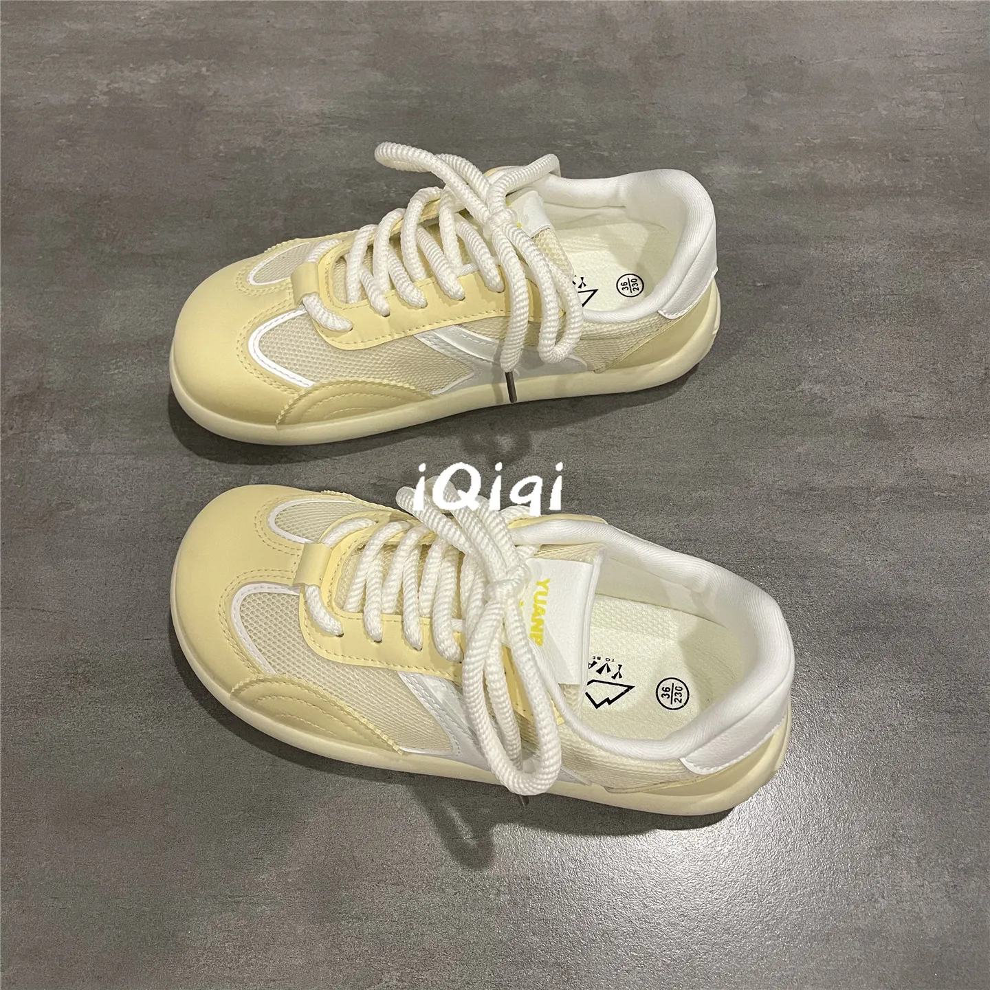 

Дышащие женские слипоны Deqin OES с круглым носком, желтые, из канваса, для студентов, милые летние туфли без каблука