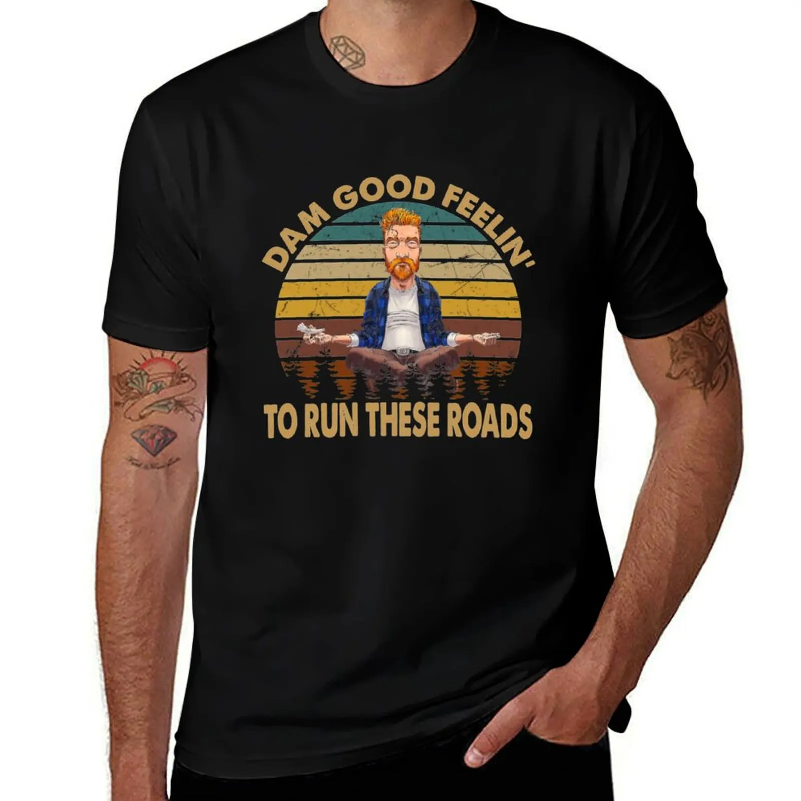 

Retro run these roads tyler darling childers art gift for fans T-Shirt Plus Size Simple Casual Top