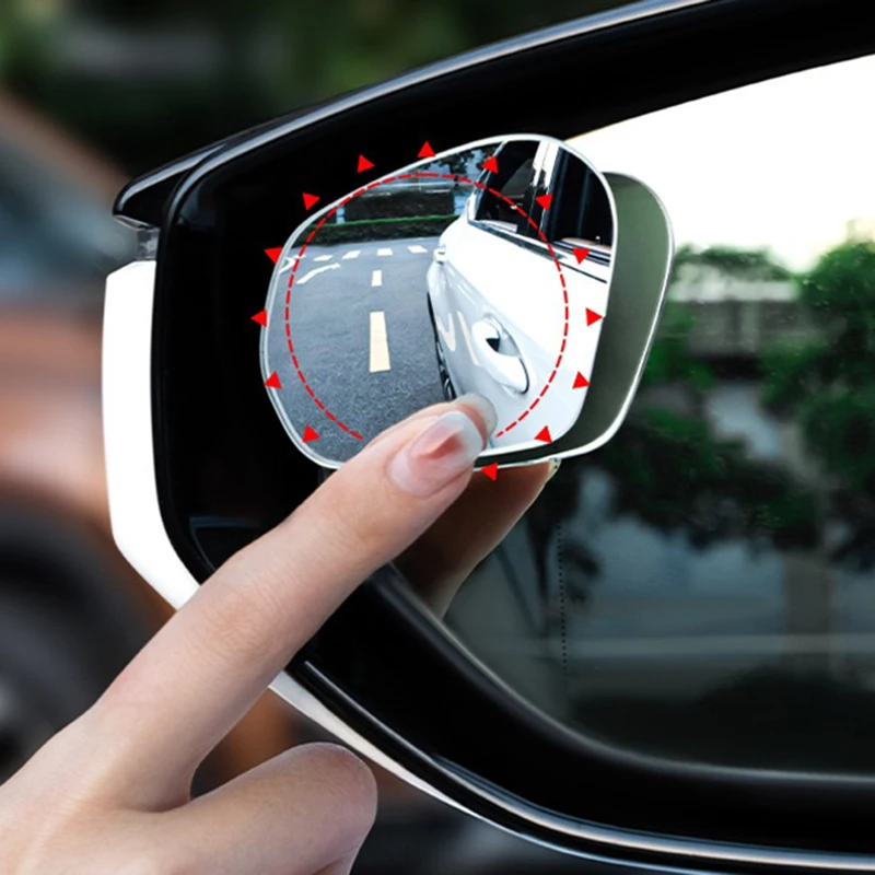 2pcs Adjustable Car Rearview Mirrors HD Frameless Blind Spot Mirror Wide-angle Rearview Auxiliary Mirrors