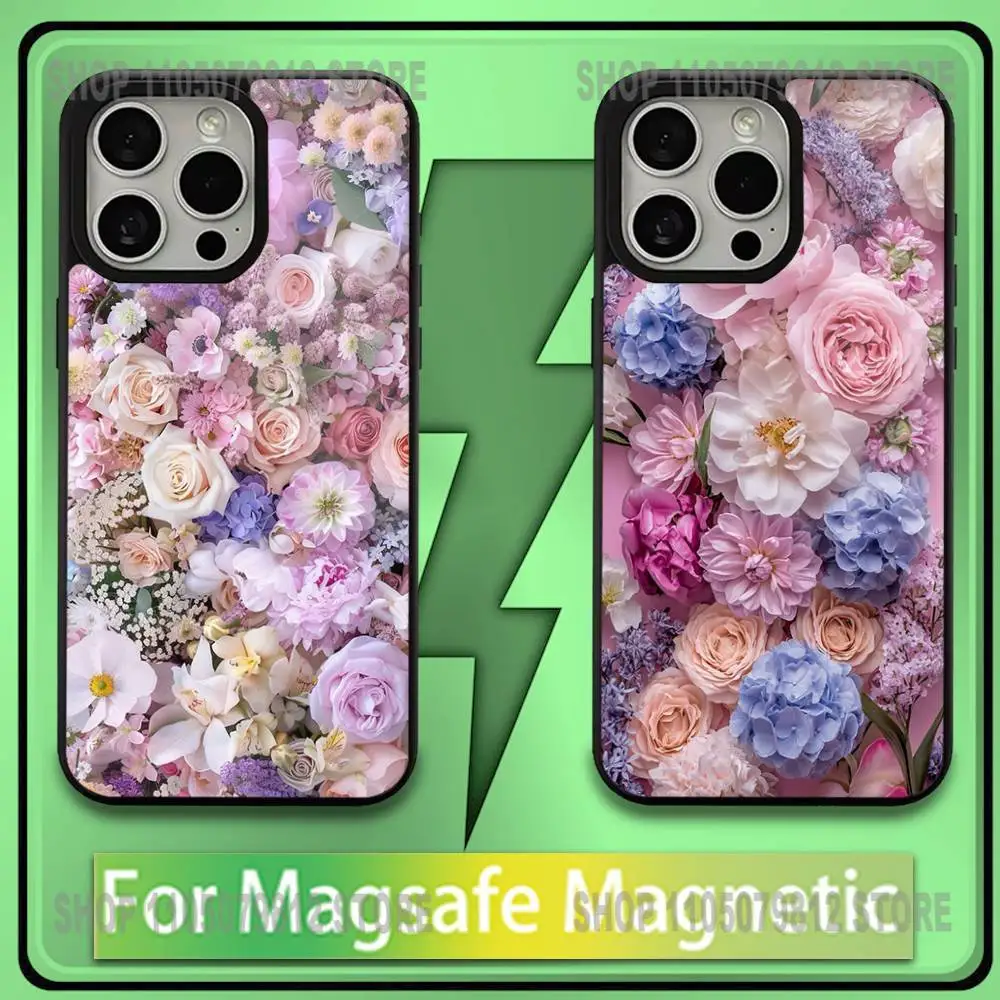 

Peonies Pink and Purple Elegant Phone Case For iPhone17,16,15,14,13,12,11,Plus,Pro,Max,Mini Magesafe Magnetic Wireless Charge