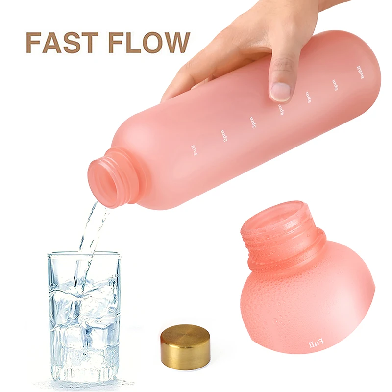 1000-ml-Flasche mit Zeitmarkierung, motivierend, wiederverwendbar, für Fitness, Sport, Outdoor, Reisen, Radfahren, auslaufsicher, BPA-frei, mattierte Flasche – Detail 14