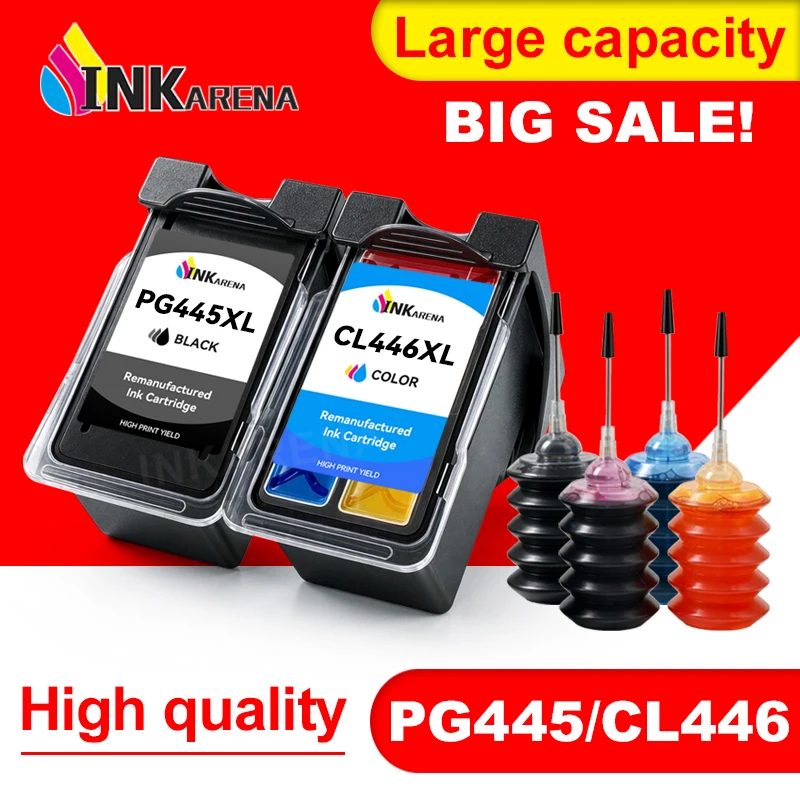 PG445 CL446 Ink Cartridge PG 445 CL 446 Compatible for Canon Pixma MX494 MG2440 MG2540 MG2940 IP2840 MG2545 TS3140 MG3040 TR4540
