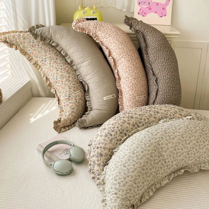 

Подушка для объятий из льна и хлопка, новый европейский цветочный дизайн, для успокоения младенцев, поддержки во время беременности, для изголовья кровати, со съемным чехлом