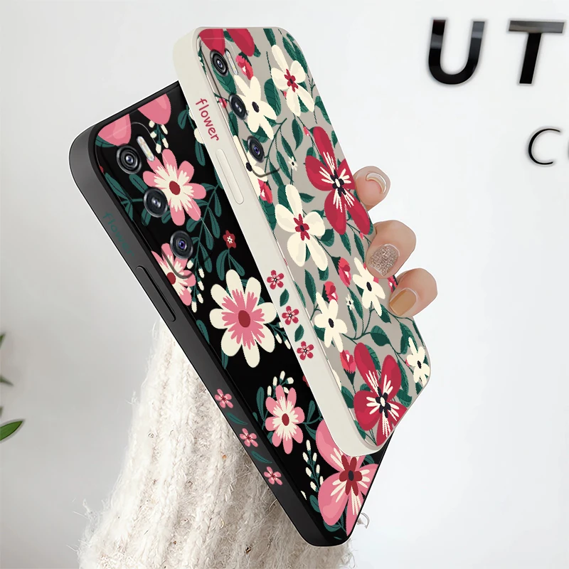 الفاخرة الأزهار نمط جراب هاتف ل Vivo V27E V27 V29E V50 V30 برو V23E V23 V25 V25E V21E V2O SE سيليكون ماتي لينة غطاء من البولي يوريثان