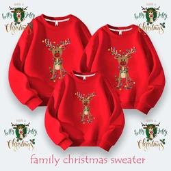 Winter 2024 Women Men Boys Girls Matching Sweaters Full Sleeve Warm Thicken Jumpers Casual Loose Knitwear Christmas Family Look