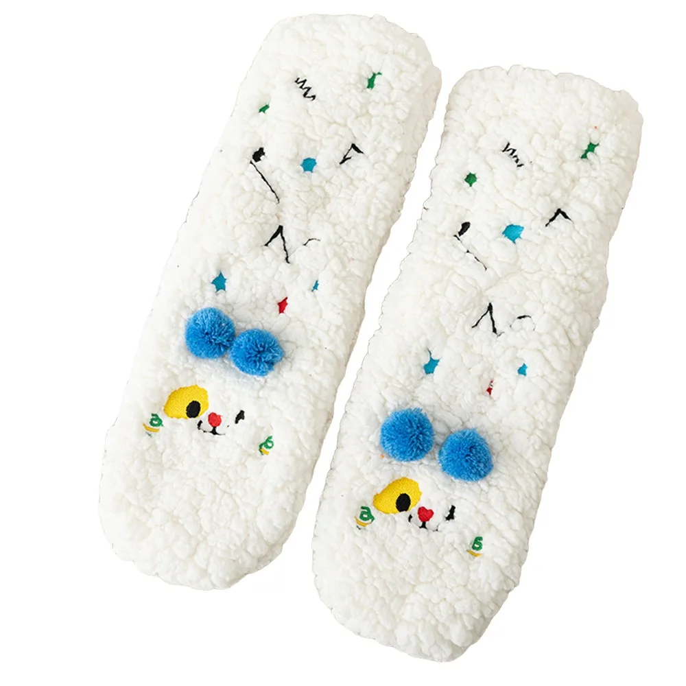 

1pair Creative Funny Fluffy Coral Fleece Socks 3D Cartoon Casual Thicken Floor Socks Thickened Soft Casual Socks For Women