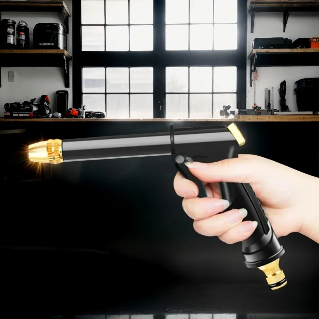 

Портативный водяной пистолет высокого давления — для мойки автомобилей, полива сада, насадки для шланга, спринклера и очистки пены (оптовая продажа)