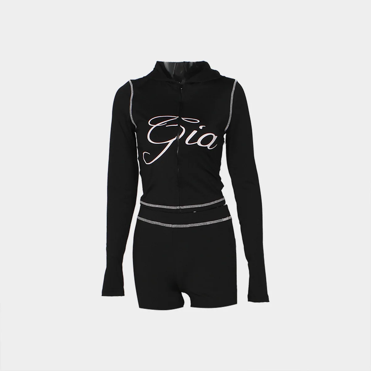 

2025 Hot Selling 2-Piece Outfit | Women's Trendy Ins-Style Solid Color Deep V Neck Long Sleeve Set - Cross-Border Bestseller