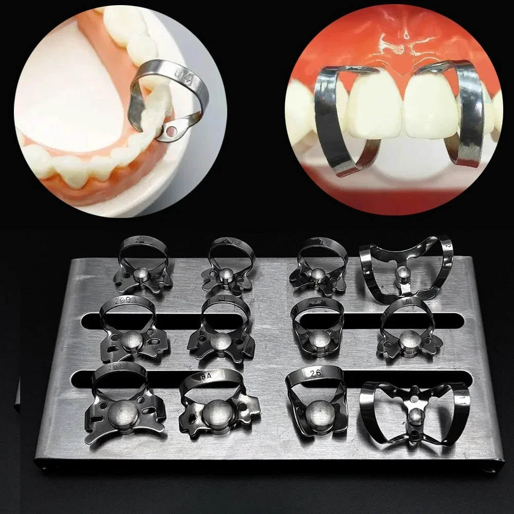 

Стоматологические резиновые зажимы для плотинок, эндодонтические восстановительные зажимы для барьеров, держатель рамы из нержавеющей стали, молярные зубы, стоматологические материалы для полости рта