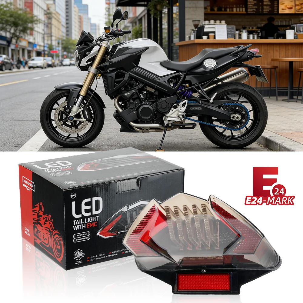 E24 Rücklicht für BMW R1200GS GS ADV F650ST F650GS F800GT F800ST F800R F800S 2003+ Serie Motorrad DRL Bremslicht E-geprüftes Rücklicht