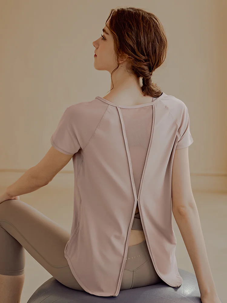 

Женская спортивная одежда для йоги, летняя тонкая высококачественная свободная футболка для бега и фитнеса с коротким рукавом, корейский стиль, прямой крой