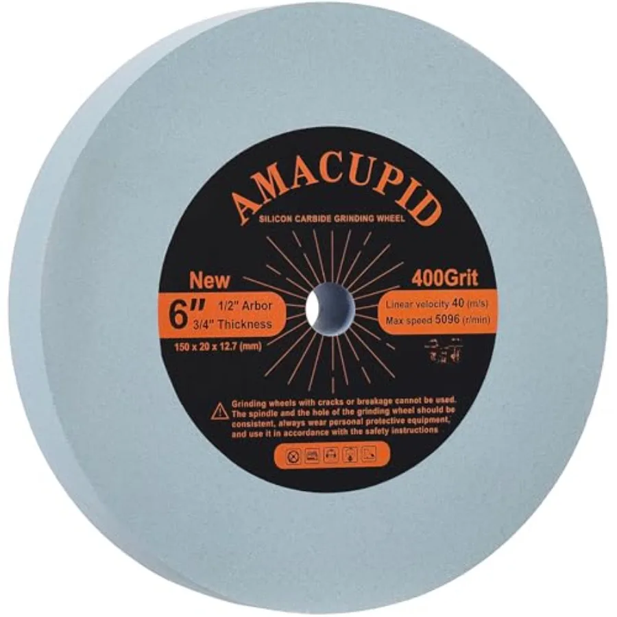 

Bench Grinding Wheel 6 inch 400 Grit. Green Silicon Carbide Abrasive. for Fine Grinding and Polishing of Hard Alloys and Tungst