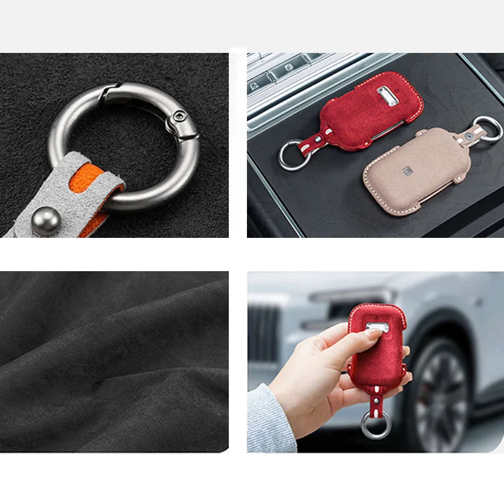 Full Wrap Car Key Case Fit For Zeekr 8X 9X 001 202-2027 Shockproof Key Protector Auto Accessories Suede Key Protection Cover